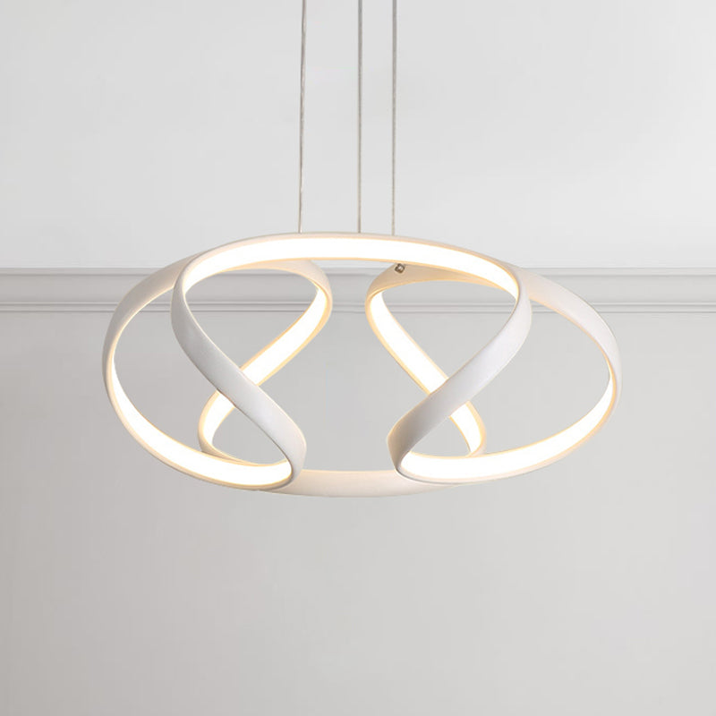 Simple Spiral Acrylic Chandelier Pendant Single Light Suspension Lamp in Warm/White Light Clearhalo 'Ceiling Lights' 'Chandeliers' 'Modern Chandeliers' 'Modern' Lighting' 244876