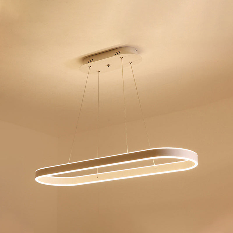 31.5"/39"/47" Wide Gold/White Oval Suspension Pendant Minimalist LED Acrylic Ceiling Light over Island in Warm/White Light Gold Clearhalo 'Ceiling Lights' 'Modern Pendants' 'Modern' 'Pendant Lights' 'Pendants' Lighting' 244917