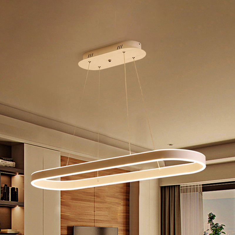 31.5"/39"/47" Wide Gold/White Oval Suspension Pendant Minimalist LED Acrylic Ceiling Light over Island in Warm/White Light Clearhalo 'Ceiling Lights' 'Modern Pendants' 'Modern' 'Pendant Lights' 'Pendants' Lighting' 244918