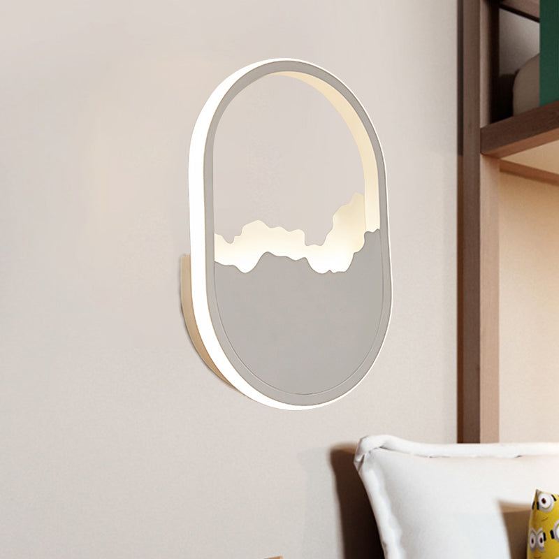 Oval Bedroom Wall Sconce Acrylic LED 8" Wide Single Light Modern Bedside Wall Lamp in Warm/White White Warm Clearhalo 'Modern wall lights' 'Modern' 'Wall Lamps & Sconces' 'Wall Lights' Lighting' 244920