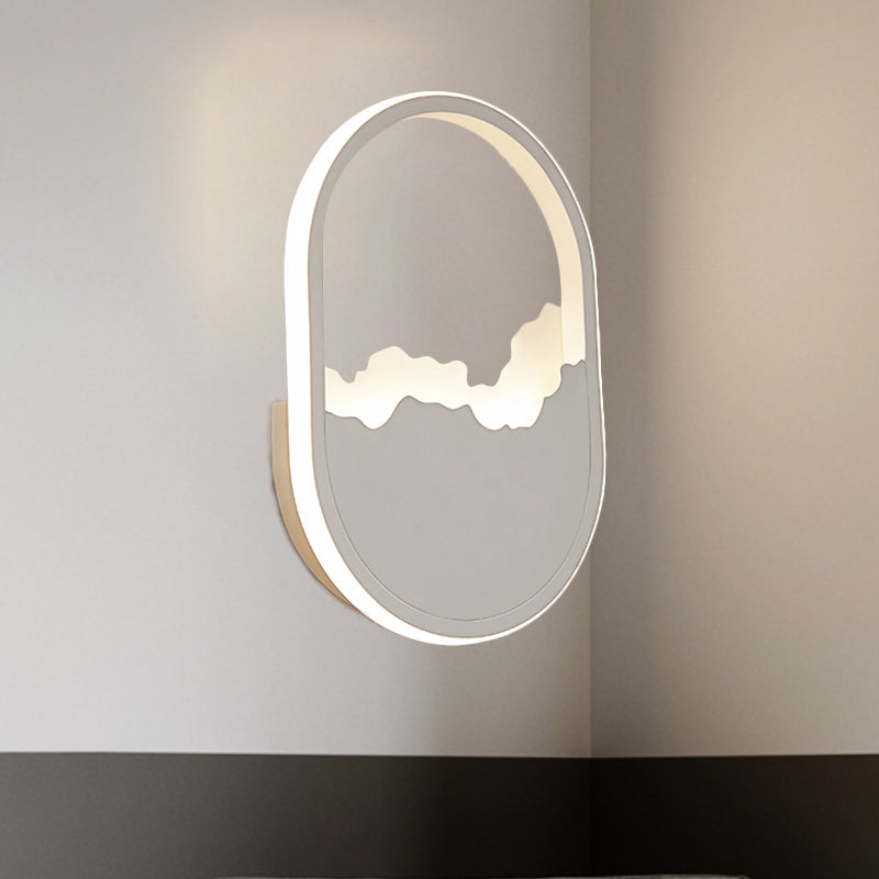 Oval Bedroom Wall Sconce Acrylic LED 8" Wide Single Light Modern Bedside Wall Lamp in Warm/White Clearhalo 'Modern wall lights' 'Modern' 'Wall Lamps & Sconces' 'Wall Lights' Lighting' 244921