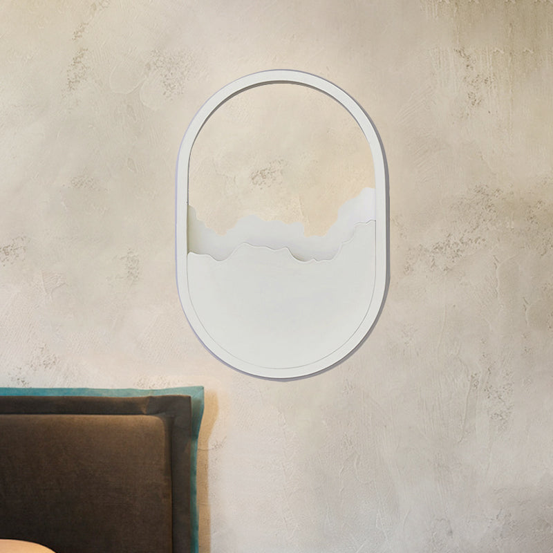 Oval Bedroom Wall Sconce Acrylic LED 8" Wide Single Light Modern Bedside Wall Lamp in Warm/White White White Clearhalo 'Modern wall lights' 'Modern' 'Wall Lamps & Sconces' 'Wall Lights' Lighting' 244922