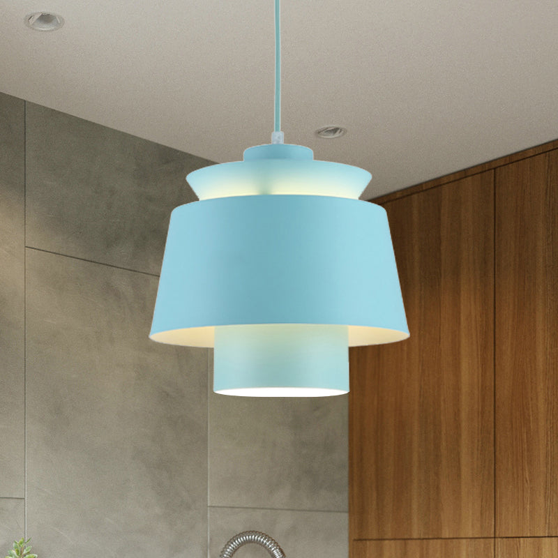 Modernist Style Tapered Hanging Light Fixture Metallic 1 Head Living Room Pendant Lamp in Black/Grey Green Clearhalo 'Ceiling Lights' 'Modern Pendants' 'Modern' 'Pendant Lights' 'Pendants' Lighting' 244991