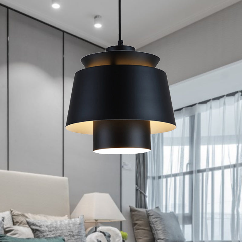 Modernist Style Tapered Hanging Light Fixture Metallic 1 Head Living Room Pendant Lamp in Black/Grey Clearhalo 'Ceiling Lights' 'Modern Pendants' 'Modern' 'Pendant Lights' 'Pendants' Lighting' 244998