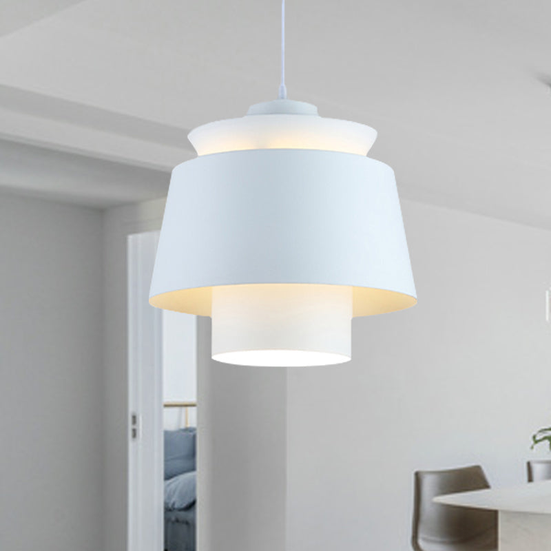 Modernist Style Tapered Hanging Light Fixture Metallic 1 Head Living Room Pendant Lamp in Black/Grey White Clearhalo 'Ceiling Lights' 'Modern Pendants' 'Modern' 'Pendant Lights' 'Pendants' Lighting' 244999