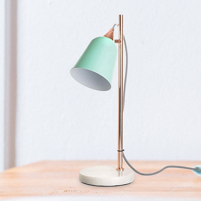 Gray/Pink Cup Shaped Desk Lighting Nordic Style 1 Bulb Metal Desk Lamp with Marble Base for Study Room Clearhalo 'Lamps' 'Table Lamps' Lighting' 245092