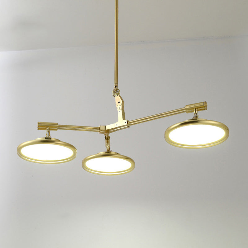 Round Chandelier Light Contemporary Glass 3/5/8 Lights Gold Hanging Pendant in Warm/White Light Clearhalo 'Ceiling Lights' 'Chandeliers' 'Modern Chandeliers' 'Modern' Lighting' 245156