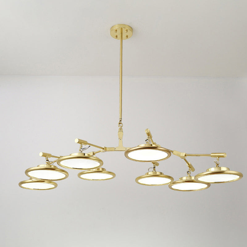 Round Chandelier Light Contemporary Glass 3/5/8 Lights Gold Hanging Pendant in Warm/White Light Clearhalo 'Ceiling Lights' 'Chandeliers' 'Modern Chandeliers' 'Modern' Lighting' 245157