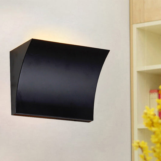 Simple Style Slide Design Wall Washer Light Metal LED Living Room Sconce Light Fixture in Black/Silver Black Clearhalo 'Cast Iron' 'Glass' 'Industrial' 'Modern wall lights' 'Modern' 'Tiffany' 'Traditional wall lights' 'Wall Lamps & Sconces' 'Wall Lights' Lighting' 245161