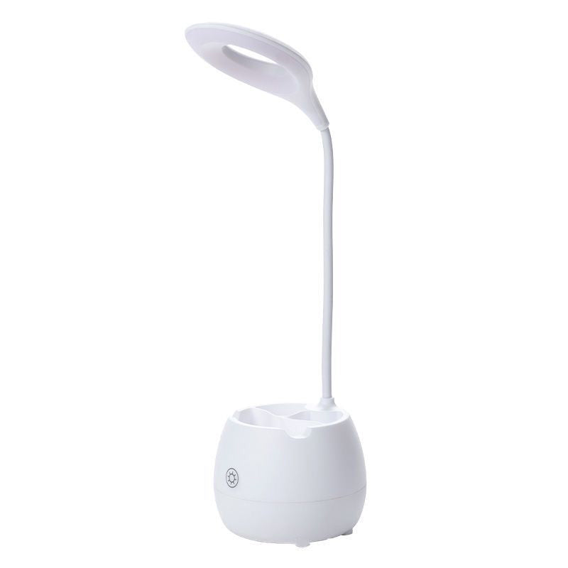 Blue/Pink/White/Yellow LED Desk Light with Brush Pot USB Charging Touch Sensor Desk Lamp with Flexible Arm Clearhalo 'Lamps' 'Table Lamps' Lighting' 2451826