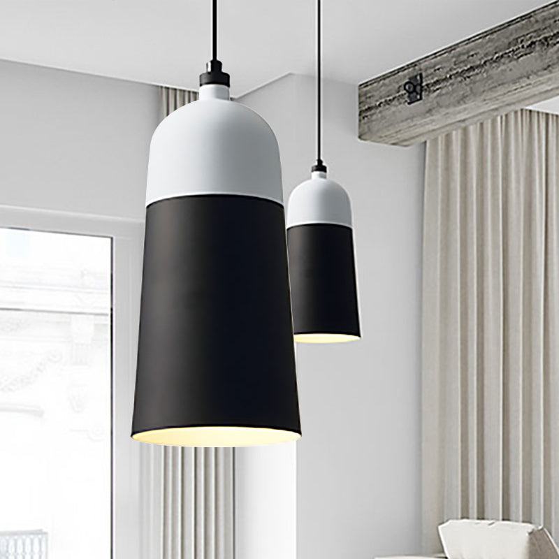 Metal Domed Hanging Light Fixture 1 Light Modern Simple Suspension Lamp in Black and White Clearhalo 'Ceiling Lights' 'Modern Pendants' 'Modern' 'Pendant Lights' 'Pendants' Lighting' 245226