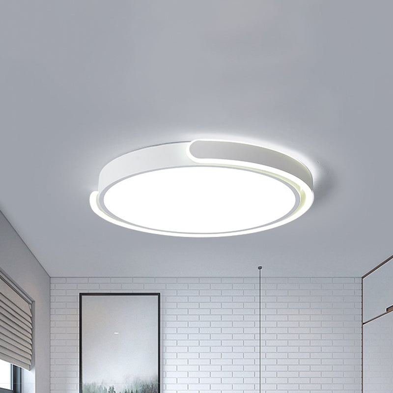 Black/White/Champagne Disk Flush Ceiling Light with Acrylic Shade Modern LED 15"/19"/23" Dia Bedroom Ceiling Light Fixture in Warm/White Clearhalo 'Ceiling Lights' 'Close To Ceiling Lights' 'Close to ceiling' 'Flush mount' Lighting' 245250