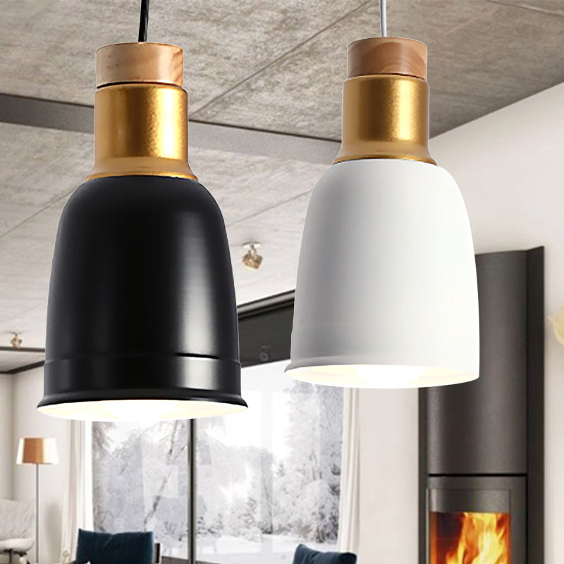 Bell Hanging Lighting Nordic Metal 1 Light Black/Grey/White Pendant Ceiling Light Clearhalo 'Ceiling Lights' 'Modern Pendants' 'Modern' 'Pendant Lights' 'Pendants' Lighting' 245272