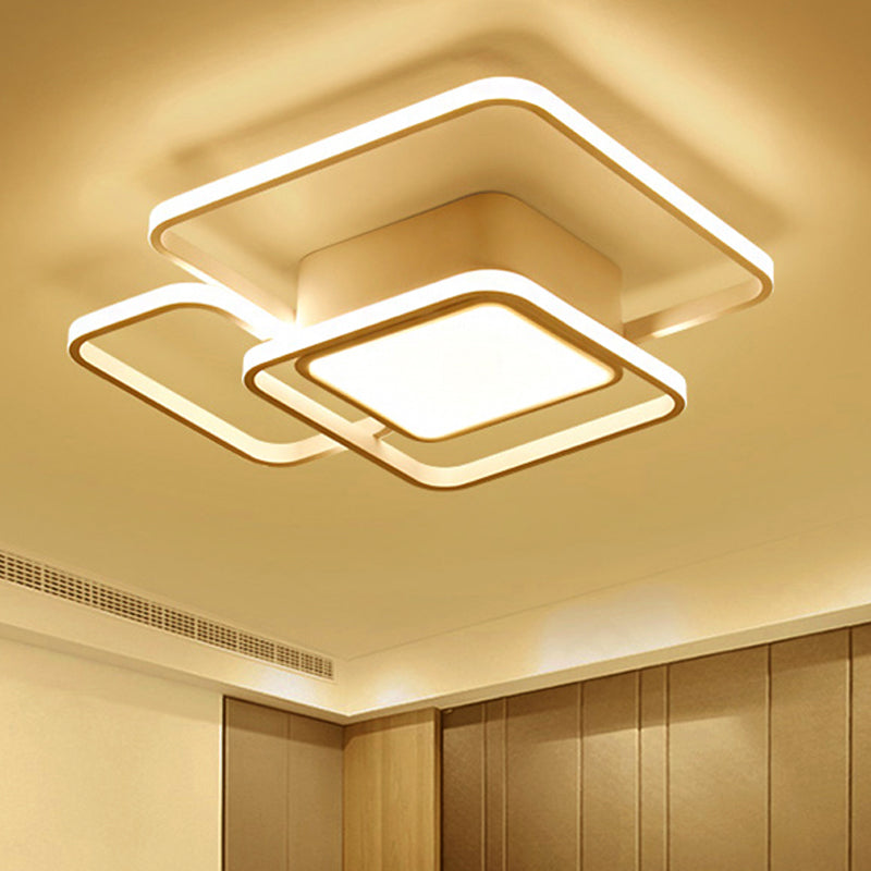 Square and Block Acrylic Ceiling Light Modern LED 18"/21.5"/25.5" Wide Flush Light in Warm/White/Natural Light White 25.5" Warm Clearhalo 'Ceiling Lights' 'Close To Ceiling Lights' 'Close to ceiling' 'Flush mount' Lighting' 245314