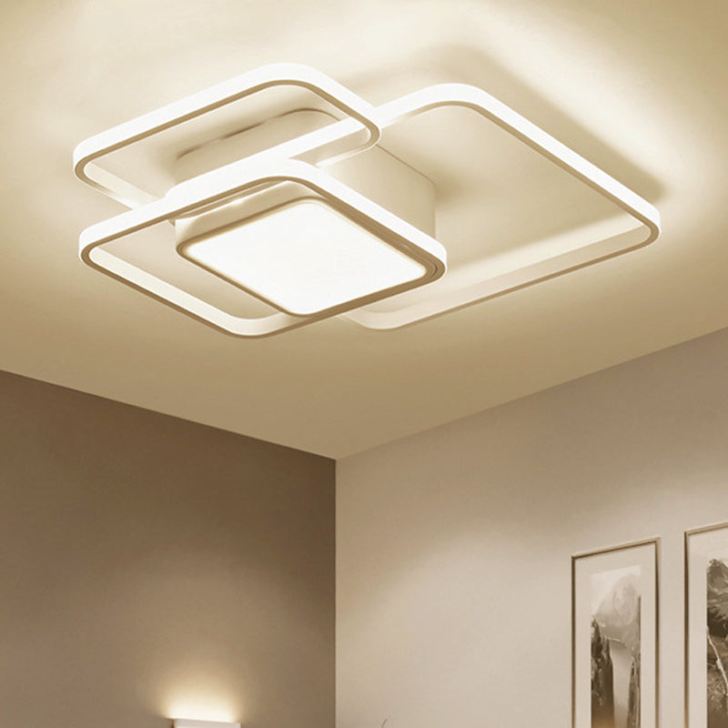 Square and Block Acrylic Ceiling Light Modern LED 18"/21.5"/25.5" Wide Flush Light in Warm/White/Natural Light White 25.5" Clearhalo 'Ceiling Lights' 'Close To Ceiling Lights' 'Close to ceiling' 'Flush mount' Lighting' 245315