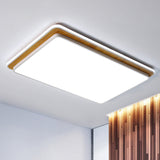 Black/White Rectangular Flush Mounted Lamp Minimal LED Metal Close to Ceiling Lighting in White/Warm Light Clearhalo 'Ceiling Lights' 'Close To Ceiling Lights' 'Close to ceiling' 'Flush mount' Lighting' 245393