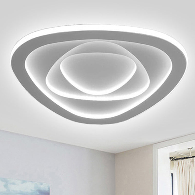 Triangle Ceiling Light Fixture Modern Acrylic 16"/19.5"/23.5" Wide Bedroom LED Flush Mount Lamp in Warm/White Light White White Clearhalo 'Ceiling Lights' 'Close To Ceiling Lights' 'Close to ceiling' 'Flush mount' Lighting' 245479