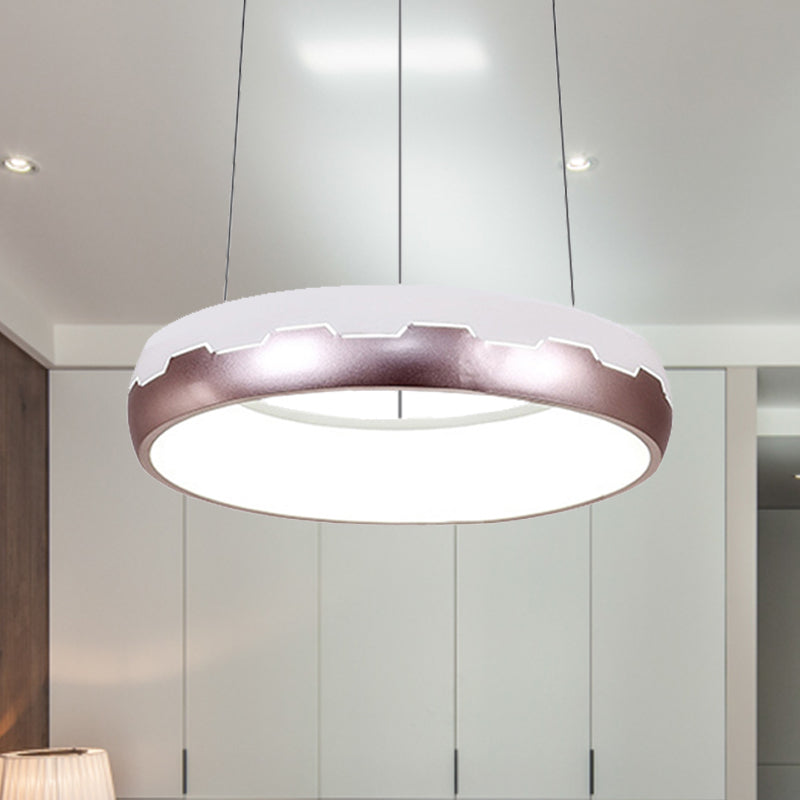 Rose Gold Ring Suspension Lighting Modern LED Metal Hanging Light Kit in White/Warm Light, 18"/21.5" Wide Rose Gold Clearhalo 'Ceiling Lights' 'Modern Pendants' 'Modern' 'Pendant Lights' 'Pendants' Lighting' 245594