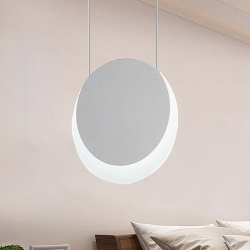 LED Pendant Light Simplicity White Suspension Pendant with Crescent Shaped Edge Acrylic Shade in Warm/White Light, 6.5"/8.5"W White Warm Clearhalo 'Ceiling Lights' 'Modern Pendants' 'Modern' 'Pendant Lights' 'Pendants' Lighting' 245619