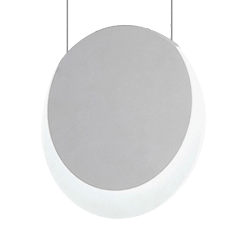 LED Pendant Light Simplicity White Suspension Pendant with Crescent Shaped Edge Acrylic Shade in Warm/White Light, 6.5"/8.5"W Clearhalo 'Ceiling Lights' 'Modern Pendants' 'Modern' 'Pendant Lights' 'Pendants' Lighting' 245620