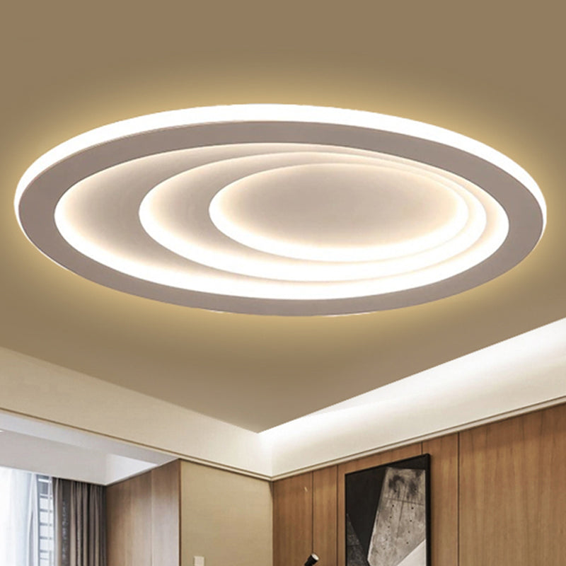 23.5"/29.5"/33.5" Wide Oval Living Room Ceiling Lamp Acrylic LED Modern Flush Mount in Warm/White Light White Clearhalo 'Ceiling Lights' 'Close To Ceiling Lights' 'Close to ceiling' 'Flush mount' Lighting' 245645