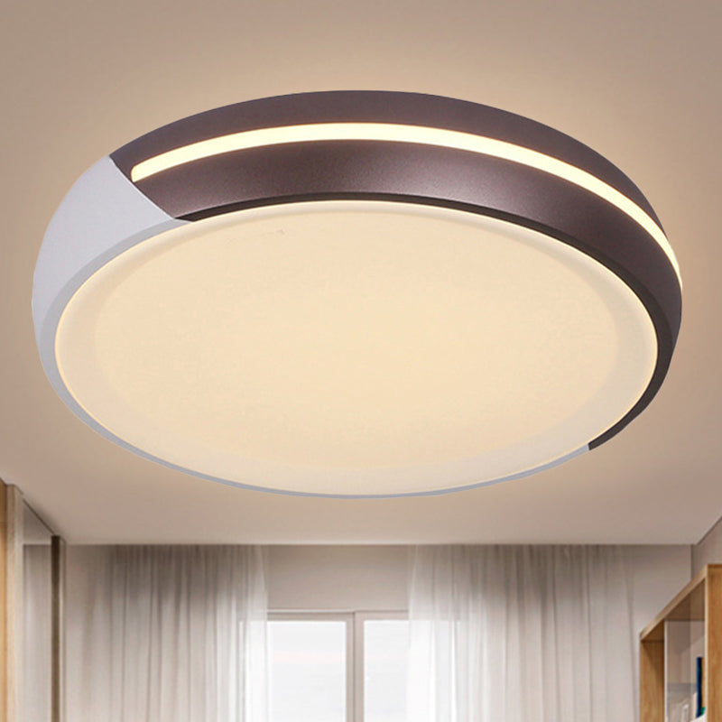 18"/21.5" Dia Round Flush Ceiling Light Simplicity Acrylic Brown LED Flush Light Fixture, Warm/White Light Brown Warm Clearhalo 'Ceiling Lights' 'Close To Ceiling Lights' 'Close to ceiling' 'Flush mount' Lighting' 245677