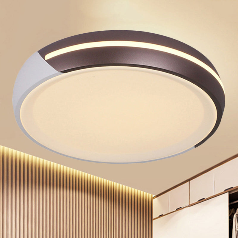 18"/21.5" Dia Round Flush Ceiling Light Simplicity Acrylic Brown LED Flush Light Fixture, Warm/White Light Clearhalo 'Ceiling Lights' 'Close To Ceiling Lights' 'Close to ceiling' 'Flush mount' Lighting' 245678