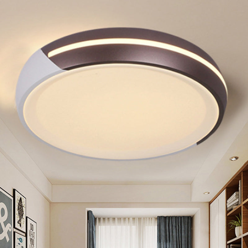 18"/21.5" Dia Round Flush Ceiling Light Simplicity Acrylic Brown LED Flush Light Fixture, Warm/White Light Clearhalo 'Ceiling Lights' 'Close To Ceiling Lights' 'Close to ceiling' 'Flush mount' Lighting' 245679