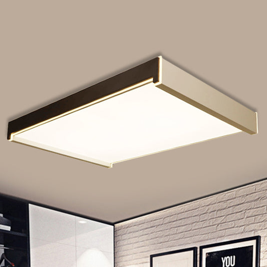 Rectangular Acrylic LED Flush Light Modern 19.5"/27"/29.5" Wide White Flush Ceiling Fixture, Warm/White/Natural Light White Clearhalo 'Ceiling Lights' 'Close To Ceiling Lights' 'Close to ceiling' 'Flush mount' Lighting' 245681