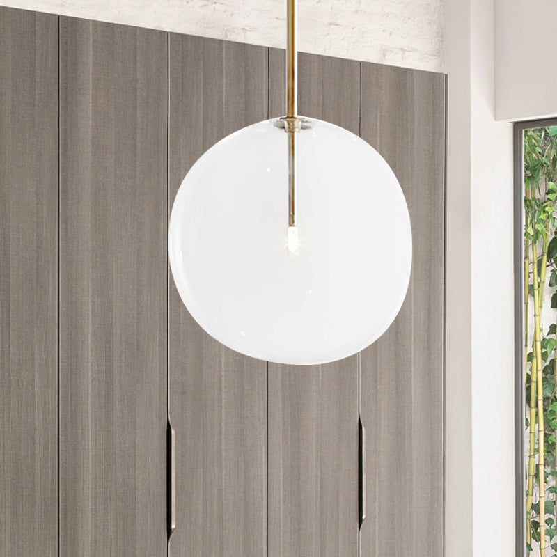 Post Modern Global Pendant Lighting Clear Glass 1 Light 6"/7"/8" Wide Led Hanging Lamp for Dining Room Clearhalo 'Ceiling Lights' 'Glass shade' 'Glass' 'Modern Pendants' 'Modern' 'Pendant Lights' 'Pendants' Lighting' 245743