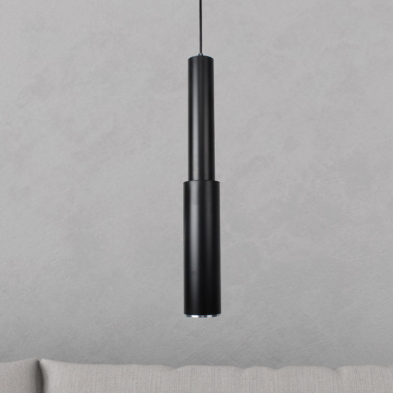 Flute Ceiling Pendant Light Modern Aluminum Single Head White/Black LED Pendant Light for Dining Room in Warm/White Light Black Clearhalo 'Ceiling Lights' 'Modern Pendants' 'Modern' 'Pendant Lights' 'Pendants' Lighting' 245830