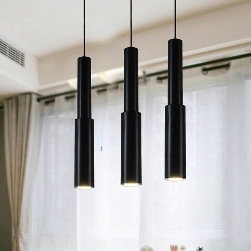 Flute Ceiling Pendant Light Modern Aluminum Single Head White/Black LED Pendant Light for Dining Room in Warm/White Light Clearhalo 'Ceiling Lights' 'Modern Pendants' 'Modern' 'Pendant Lights' 'Pendants' Lighting' 245831