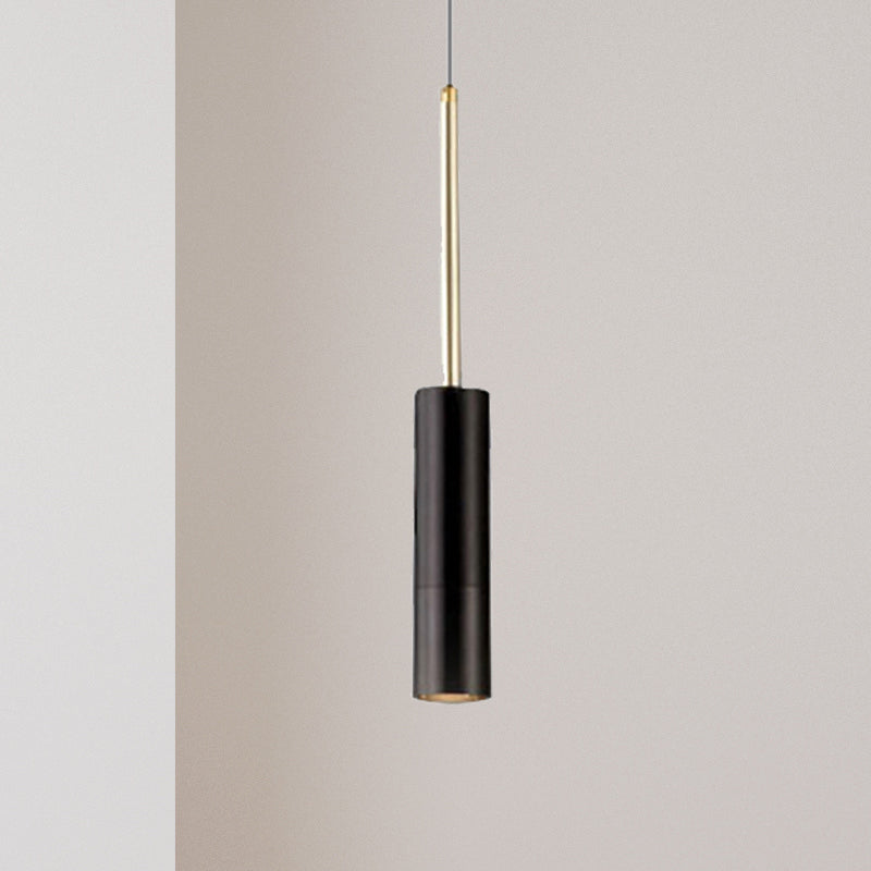 Black/White Cylinder Hanging Light Minimalist Metal LED Pendant Light for Living Room in Warm/White with Adjustable Cord Clearhalo 'Ceiling Lights' 'Modern Pendants' 'Modern' 'Pendant Lights' 'Pendants' Lighting' 245885