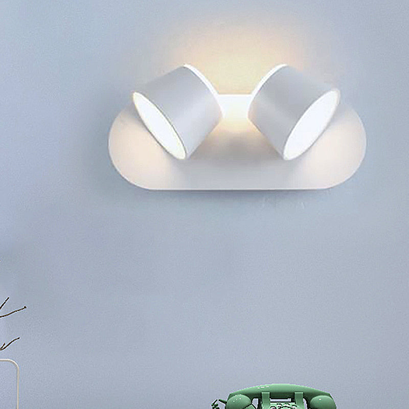 1/2/3 Lights Bedroom Wall Sconce with Cone Metal Shade Modern White/Black Vanity Lighting Fixture in White Light Clearhalo 'Cast Iron' 'Glass' 'Industrial' 'Modern wall lights' 'Modern' 'Tiffany' 'Traditional wall lights' 'Vanity Lights' 'Wall Lights' Lighting' 245910
