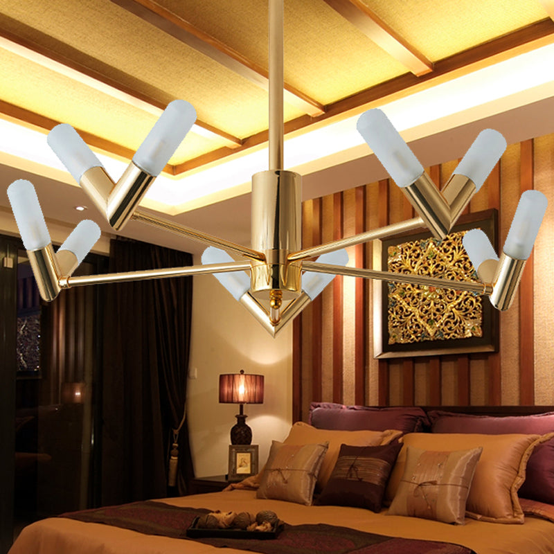 Modern Tube Ceiling Chandelier Metal 10/30 Lights Dinging Room Hanging Ceiling Light in Brass Clearhalo 'Ceiling Lights' 'Chandeliers' 'Modern Chandeliers' 'Modern' Lighting' 245940