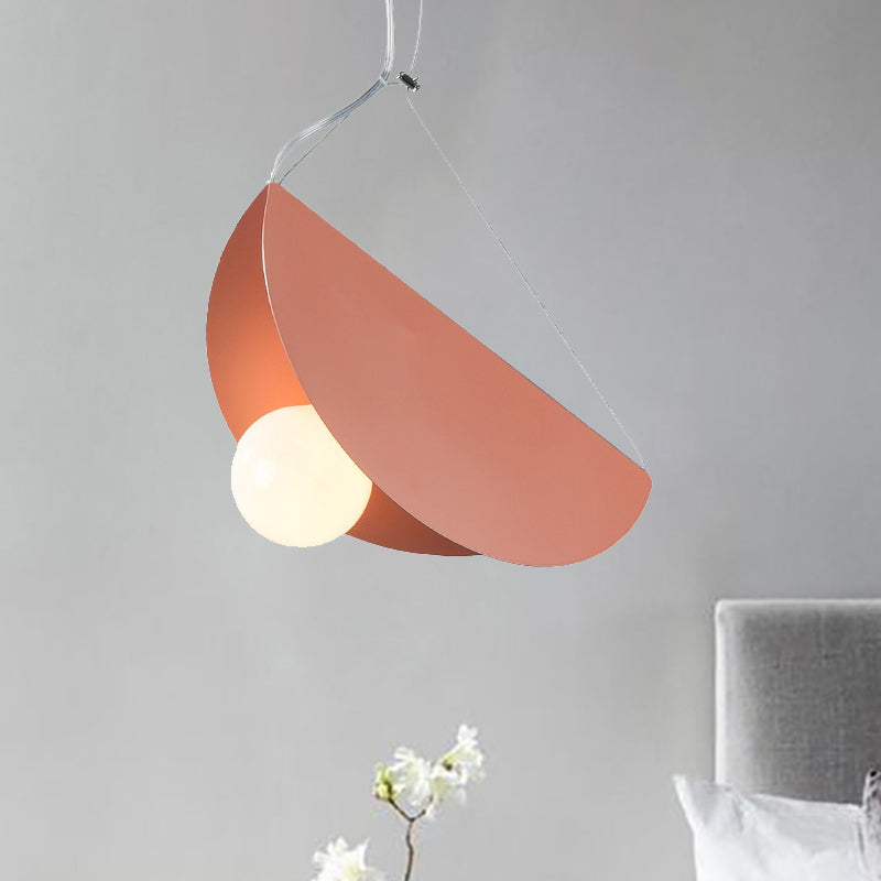 Black/Grey/Black Curved Hanging Lighting Contemporary 1 Light Metal Suspension Pendant for Bedroom Clearhalo 'Ceiling Lights' 'Modern Pendants' 'Modern' 'Pendant Lights' 'Pendants' Lighting' 245977