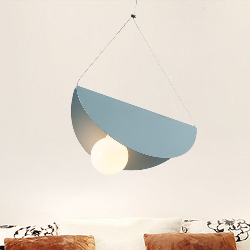 Black/Grey/Black Curved Hanging Lighting Contemporary 1 Light Metal Suspension Pendant for Bedroom Clearhalo 'Ceiling Lights' 'Modern Pendants' 'Modern' 'Pendant Lights' 'Pendants' Lighting' 245979