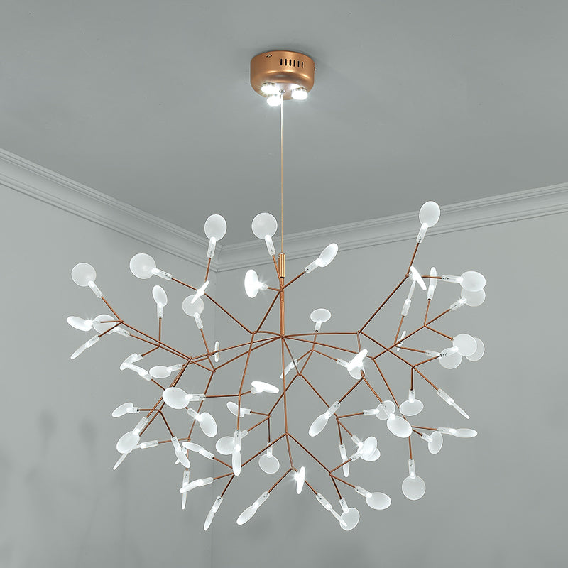 Designer Heracleum Chandelier Acrylic Living Room LED Pendant Light Fixture in Bronze 63 Bronze White Clearhalo 'Ceiling Lights' 'Chandeliers' 'Modern Chandeliers' 'Modern' Lighting' 2459946
