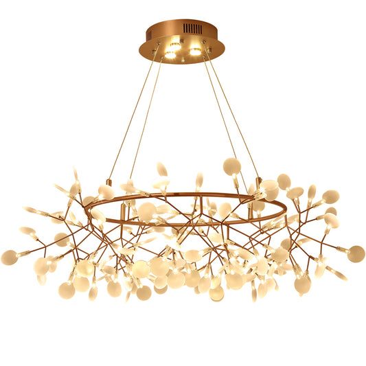 Designer Heracleum Chandelier Acrylic Living Room LED Pendant Light Fixture in Bronze Clearhalo 'Ceiling Lights' 'Chandeliers' 'Modern Chandeliers' 'Modern' Lighting' 2459954