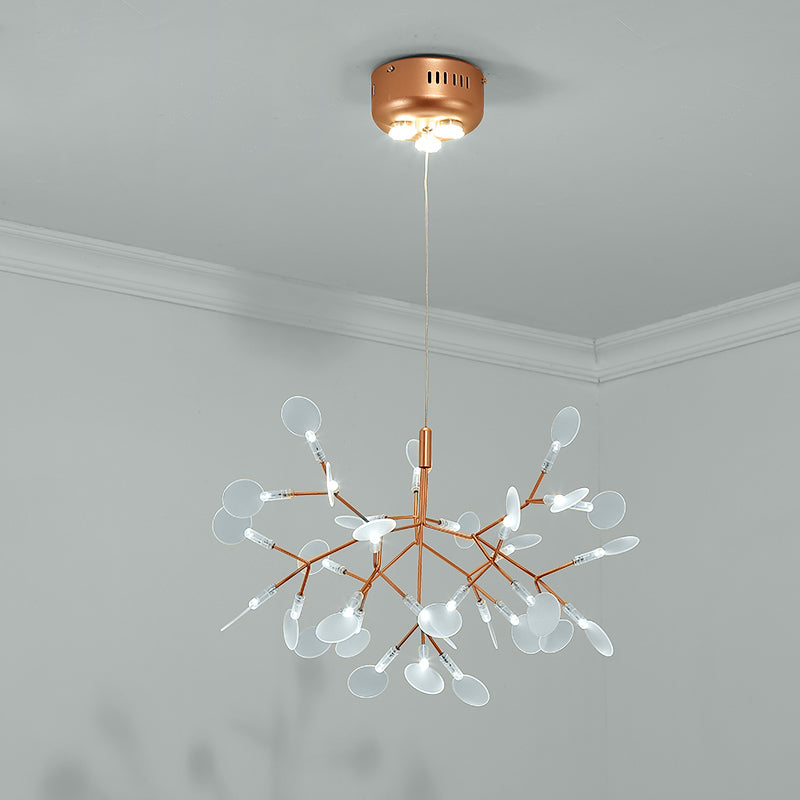 Designer Heracleum Chandelier Acrylic Living Room LED Pendant Light Fixture in Bronze 30 Bronze White Clearhalo 'Ceiling Lights' 'Chandeliers' 'Modern Chandeliers' 'Modern' Lighting' 2459956