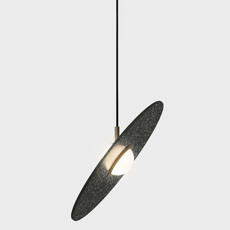 Terrazzo Disc Suspension Lighting Minimalism Single-Bulb Ceiling Pendant Light over Table Clearhalo 'Ceiling Lights' 'Modern Pendants' 'Modern' 'Pendant Lights' 'Pendants' Lighting' 2460064