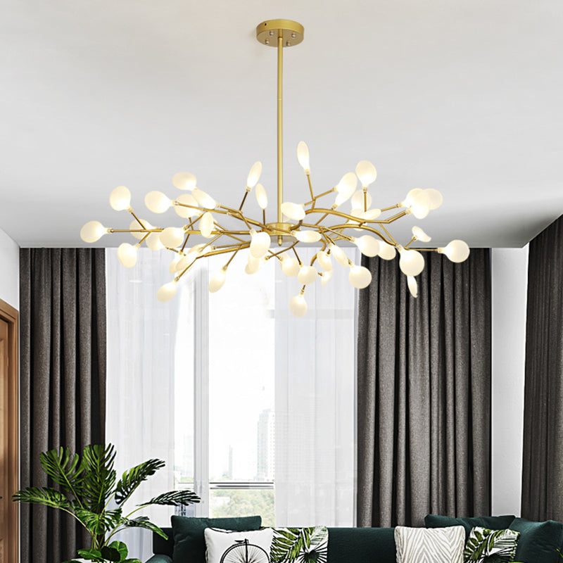 Glass Firefly Chandelier Lighting Postmodern Ceiling Suspension Lamp for Living Room Clearhalo 'Ceiling Lights' 'Chandeliers' 'Modern Chandeliers' 'Modern' Lighting' 2460092