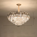 Modern Tiered Tapered Chandelier Clear Crystal Prism Living Room Hanging Ceiling Light Clearhalo 'Ceiling Lights' 'Chandeliers' Lighting' 2460234