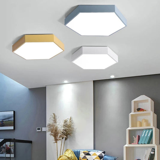 Hexagonal Metal Flush Ceiling Light Minimalist LED Flush Mount Recessed Lighting for Living Room Clearhalo 'Ceiling Lights' 'Close To Ceiling Lights' 'Close to ceiling' 'Flush mount' Lighting' 2460235