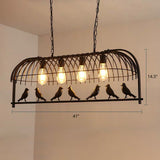 Bird Cage Kitchen Island Lighting Farmhouse Metal Black Finish Suspension Light Fixture Clearhalo 'Ceiling Lights' 'Island Lights' Lighting' 2460261