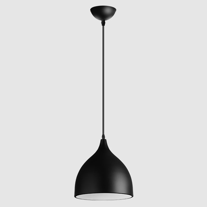 Droplet Restaurant Suspension Lamp Aluminum 1 Head Macaron Stylish Pendant Light Black Clearhalo 'Ceiling Lights' 'Pendant Lights' 'Pendants' Lighting' 2460278