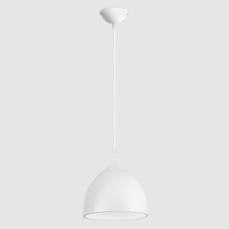 Droplet Restaurant Suspension Lamp Aluminum 1 Head Macaron Stylish Pendant Light White Clearhalo 'Ceiling Lights' 'Pendant Lights' 'Pendants' Lighting' 2460284