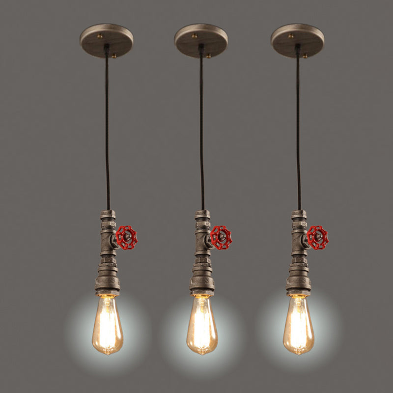 Bronze Exposed Bulb Pendant Ceiling Light Industrial Iron 1-Light Restaurant Down Lighting Clearhalo 'Art Deco Pendants' 'Cast Iron' 'Ceiling Lights' 'Ceramic' 'Crystal' 'Industrial Pendants' 'Industrial' 'Metal' 'Middle Century Pendants' 'Pendant Lights' 'Pendants' 'Tiffany' Lighting' 2460321