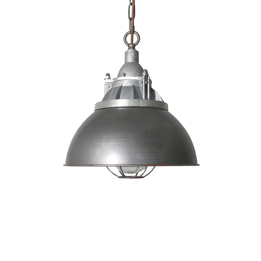 Silver Cage Pendant Light Steampunk Style Metal 1 Bulb Pub Ceiling Light Fixture Clearhalo 'Art Deco Pendants' 'Cast Iron' 'Ceiling Lights' 'Ceramic' 'Crystal' 'Industrial Pendants' 'Industrial' 'Metal' 'Middle Century Pendants' 'Pendant Lights' 'Pendants' 'Tiffany' Lighting' 2460331