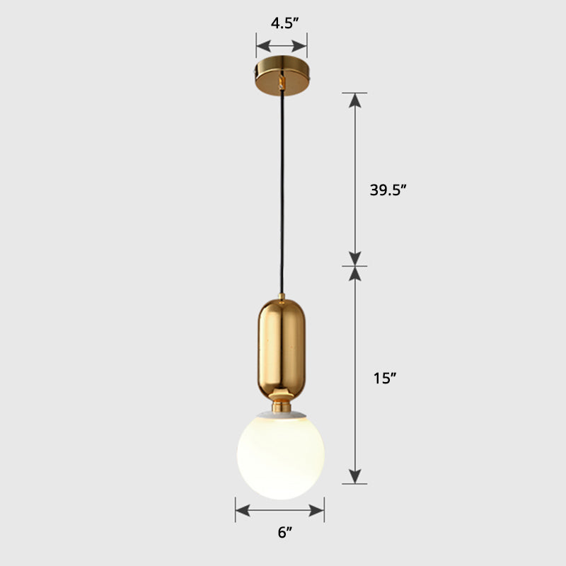 Milky Glass Ball Suspension Lamp Simplicity 1-Bulb Pendant Lighting Fixture for Living Room Clearhalo 'Ceiling Lights' 'Glass shade' 'Glass' 'Modern Pendants' 'Modern' 'Pendant Lights' 'Pendants' Lighting' 2460603